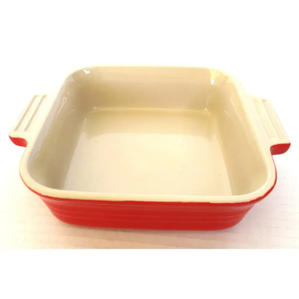 NIB LE CRUESET Mini Covered Round Cocette and 4-Inch Baking Dish Red Cast Iron